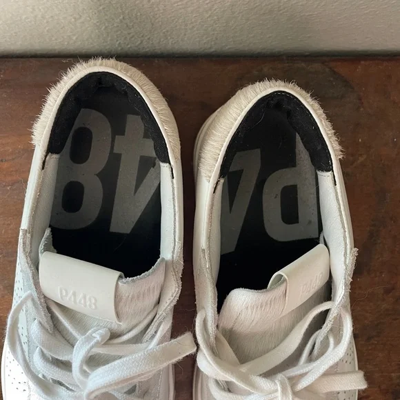 P448 size 40 white and silver faux-fur sneakers - Picture 6 of 9